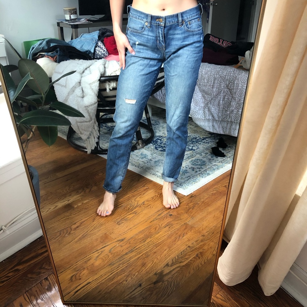 J Crew distressed Boyfriend Jeans